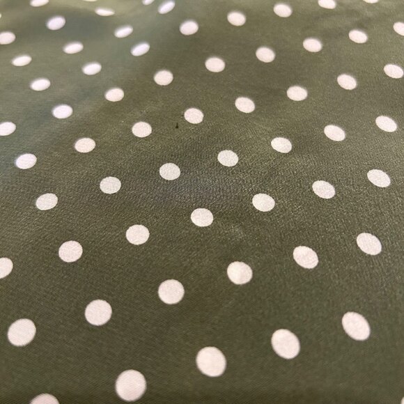 Vintage Kathie Lee 100% Silk Green Polka Dot Button Up Blouse 12 - Picture 4 of 5